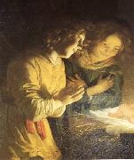 HONTHORST, Gerrit van Adoration of the Child (detail) sf china oil painting reproduction